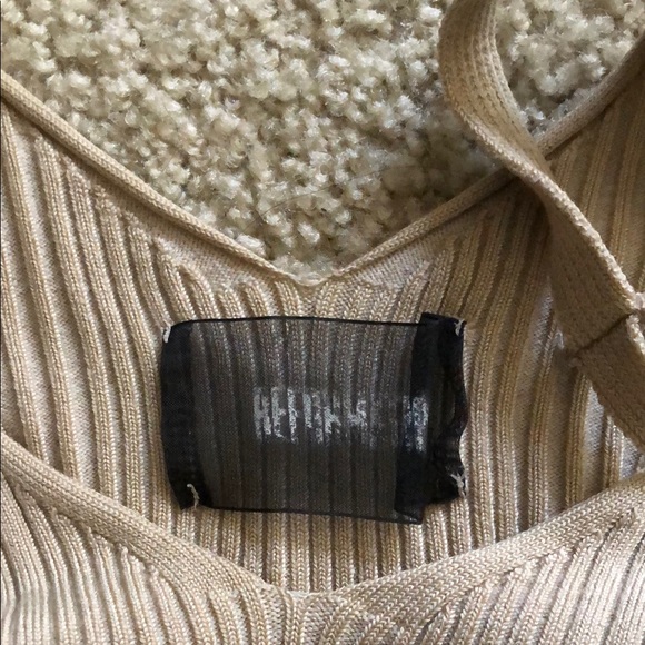 Women's Tan Ribbed Top - Picture 3 of 4